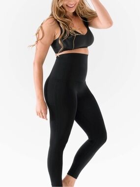 Belly Bandit Mother Tucker Postpartum Black High Rise Leggings Size M